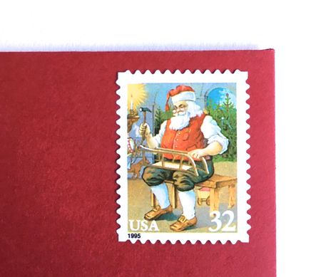 100 Vintage Santa Holiday Postage Unused Stamps Santa Claus' Workshop 32 Cent Santa Claus Stamps for Mailing Holiday Cards